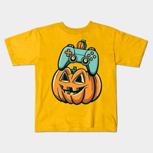 Halloween Jack O Lantern Gamer Boys Kids Men Funny Halloween Kids T-Shirt